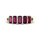 1 - Brianna 2.00 ctw Emerald Shape Rhodolite Garnet (5X3 mm) Five Stone Wedding Band 