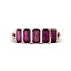 1 - Brianna 2.00 ctw Emerald Shape Rhodolite Garnet (5X3 mm) Five Stone Wedding Band 