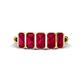 1 - Brianna 1.50 ctw Emerald Shape Ruby (5X3 mm) Five Stone Wedding Band 