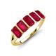 3 - Brianna 1.50 ctw Emerald Shape Ruby (5X3 mm) Five Stone Wedding Band 