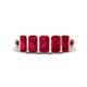 1 - Brianna 1.50 ctw Emerald Shape Ruby (5X3 mm) Five Stone Wedding Band 