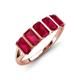 3 - Brianna 1.50 ctw Emerald Shape Ruby (5X3 mm) Five Stone Wedding Band 