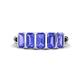 1 - Brianna 1.35 ctw Emerald Shape Tanzanite (5X3 mm) Five Stone Wedding Band 