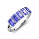 3 - Brianna 1.35 ctw Emerald Shape Tanzanite (5X3 mm) Five Stone Wedding Band 