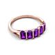 5 - Brianna 1.35 ctw Emerald Shape Amethyst (5X3 mm) Five Stone Wedding Band 