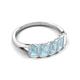 5 - Brianna 1.25 ctw Emerald Shape Aquamarine (5X3 mm) Five Stone Wedding Band 