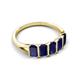 5 - Brianna 1.50 ctw Emerald Shape Blue Sapphire (5X3 mm) Five Stone Wedding Band 