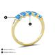 4 - Brianna 1.85 ctw Emerald Shape Blue Topaz (5X3 mm) Five Stone Wedding Band 