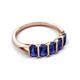 5 - Brianna 1.25 ctw Emerald Shape Iolite (5X3 mm) Five Stone Wedding Band 