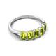 5 - Brianna 1.75 ctw Emerald Shape Peridot (5X3 mm) Five Stone Wedding Band 