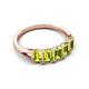 5 - Brianna 1.75 ctw Emerald Shape Peridot (5X3 mm) Five Stone Wedding Band 