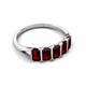5 - Brianna 2.00 ctw Emerald Shape Red Garnet (5X3 mm) Five Stone Wedding Band 