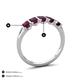 4 - Brianna 2.00 ctw Emerald Shape Rhodolite Garnet (5X3 mm) Five Stone Wedding Band 