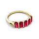 5 - Brianna 1.50 ctw Emerald Shape Ruby (5X3 mm) Five Stone Wedding Band 