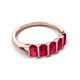 5 - Brianna 1.50 ctw Emerald Shape Ruby (5X3 mm) Five Stone Wedding Band 