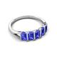 5 - Brianna 1.35 ctw Emerald Shape Tanzanite (5X3 mm) Five Stone Wedding Band 