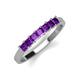 2 - Erica 3.00 mm Princess Cut Amethyst 7 Stone Wedding Band 