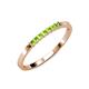 3 - Abila 0.39 ctw (2.00 mm) Princess Cut Peridot 7 Stone Wedding Band 