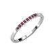 3 - Abila 0.39 ctw (2.00 mm) Princess Cut Rhodolite Garnet 7 Stone Wedding Band 