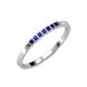 3 - Abila 0.39 ctw (2.00 mm) Princess Cut Blue Sapphire 7 Stone Wedding Band 