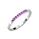 3 - Abila 0.39 ctw (2.00 mm) Princess Cut Amethyst 7 Stone Wedding Band 