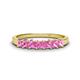 1 - Erica 3.00 mm Princess Cut Pink Sapphire 7 Stone Wedding Band 
