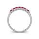 4 - Erica 3.00 mm Princess Cut Ruby 7 Stone Wedding Band 