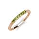 2 - Erica 2.00 mm Princess Cut Peridot 7 Stone Wedding Band 