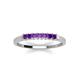 3 - Erica 2.00 mm Princess Cut Amethyst 7 Stone Wedding Band 