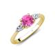 4 - Zelia 1.29 ctw Pink Sapphire (6.00 mm) and Pear Shape Lab Grown Diamond Three Stone Engagement Ring 