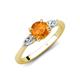 4 - Zelia 1.21 ctw Citrine (6.00 mm) and Pear Shape Lab Grown Diamond Three Stone Engagement Ring 
