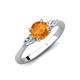 4 - Zelia 1.21 ctw Citrine (6.00 mm) and Pear Shape Lab Grown Diamond Three Stone Engagement Ring 
