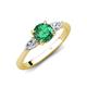 4 - Zelia 1.34 ctw Created Alexandrite (6.00 mm) and Pear Shape Lab Grown Diamond Three Stone Engagement Ring 