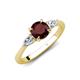 4 - Zelia 1.39 ctw Red Garnet (6.00 mm) and Pear Shape Lab Grown Diamond Three Stone Engagement Ring 