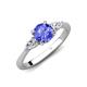 4 - Zelia 1.26 ctw Tanzanite (6.00 mm) and Pear Shape Lab Grown Diamond Three Stone Engagement Ring 
