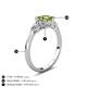5 - Zelia 1.44 ctw Peridot (6.00 mm) and Pear Shape Lab Grown Diamond Three Stone Engagement Ring 