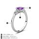 5 - Zelia 1.21 ctw Amethyst (6.00 mm) and Pear Shape Lab Grown Diamond Three Stone Engagement Ring 