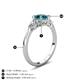 5 - Zelia 1.14 ctw Blue Diamond (6.00 mm) and Pear Shape Lab Grown Diamond Three Stone Engagement Ring 