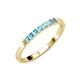 3 - Abila 0.70 ctw (2.50 mm) Princess Cut Blue Topaz 7 Stone Wedding Band 