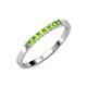 3 - Abila 0.70 ctw (2.50 mm) Princess Cut Peridot 7 Stone Wedding Band 