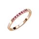 3 - Abila 0.70 ctw (2.50 mm) Princess Cut Rhodolite Garnet 7 Stone Wedding Band 