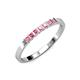 3 - Abila 0.63 ctw (2.50 mm) Princess Cut Pink Tourmaline 7 Stone Wedding Band 
