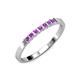 3 - Abila 0.63 ctw (2.50 mm) Princess Cut Amethyst 7 Stone Wedding Band 