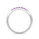 5 - Abila 0.63 ctw (2.50 mm) Princess Cut Amethyst 7 Stone Wedding Band 