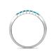 5 - Abila 0.63 ctw (2.50 mm) Princess Cut London Blue Topaz 7 Stone Wedding Band 