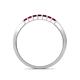 5 - Abila 0.63 ctw (2.50 mm) Princess Cut Ruby 7 Stone Wedding Band 