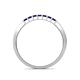 5 - Abila 0.63 ctw (2.50 mm) Princess Cut Blue Sapphire 7 Stone Wedding Band 