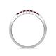 5 - Abila 0.70 ctw (2.50 mm) Princess Cut Red Garnet 7 Stone Wedding Band 