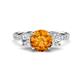 1 - Triandra 1.98 ctw Citrine (7.00 mm) Three stone Engagement Ring 