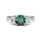 1 - Triandra 2.18 ctw Created Alexandrite (7.00 mm) Three stone Engagement Ring 